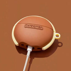 Dorayaki Japanese Pancake Themed AirPods Case - 8″ Brown Silicone, Cute & Funny