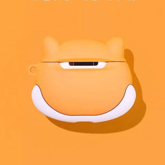 Fun Shiba Inu Theme Silicone AirPods Case - Brown 5"