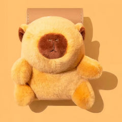 Funny Cute Capybara Themed Plush AirPods Case - 6″ Brown