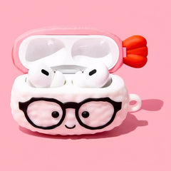 Funny Pink Sushi Silicone AirPods Case 5″ - Cute Design