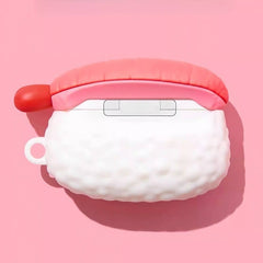 Funny Pink Sushi Silicone AirPods Case 5″ - Cute Design