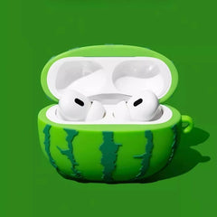Funny Watermelon 6″ Green Silicone AirPods Case - Cute Design