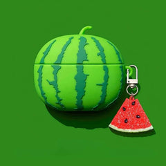 Funny Watermelon 6″ Green Silicone AirPods Case - Cute Design