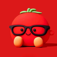 Glasses Tomato Red Silicone AirPods Case - 3″ Cute Funny Design