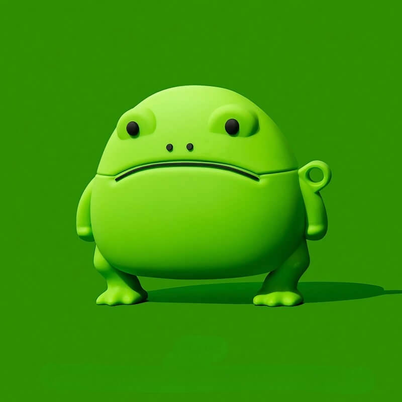 Green Frog Silicone AirPods Case - Cute Cartoon Pendant 3″