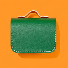 Green Leather Cute Handbag Theme AirPods Case - 3″ Coolest Design