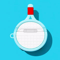 Light Blue Silicone AirPods Case - Cartoon Tennis Racket Pendant