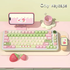MDA Profile 138-Key Keycap Set - Strawberry Milk Bunny Theme