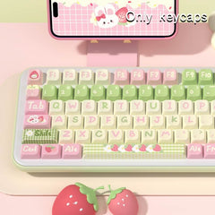 MDA Profile 138-Key Keycap Set - Strawberry Milk Bunny Theme