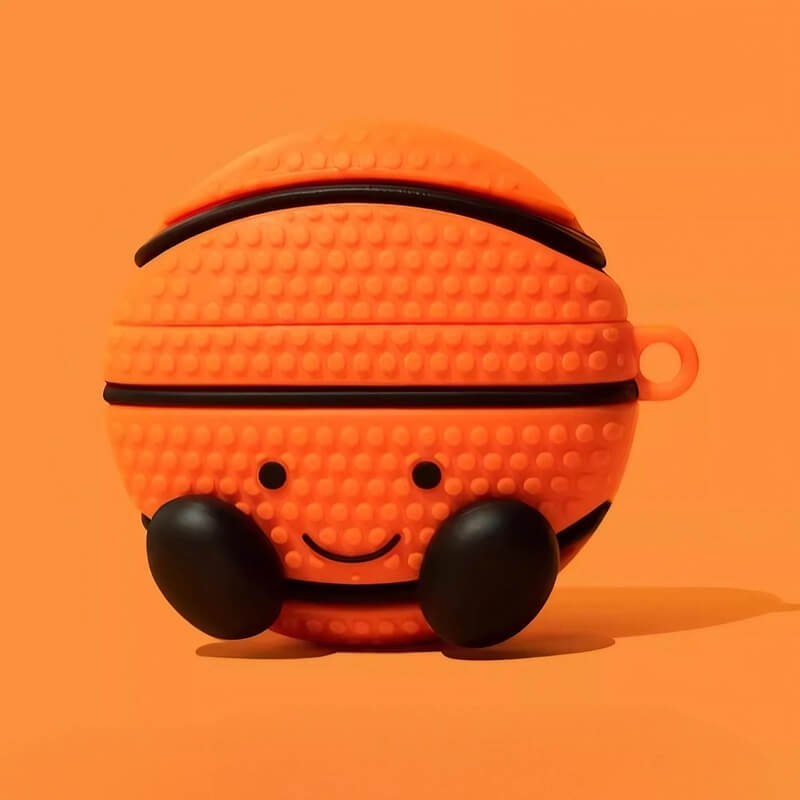 Orange Silicone AirPods Case 6″ - Cute Basketball Theme