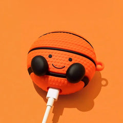Orange Silicone AirPods Case 6″ - Cute Basketball Theme