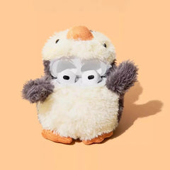 Penguin-Themed AirPods Case in Gray - Cute and Funny Plush Material