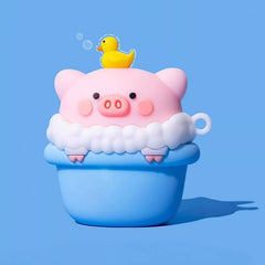 Pink Silicone AirPods Case - 3″ Cute Bathing Pig Design