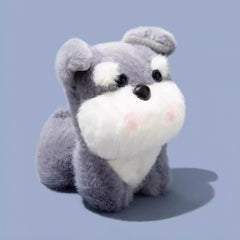 Plush Gray Schnauzer AirPods Case - 6″ Cute and Funny Design