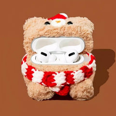 Pretty Red Scarf Bear 6″ Plush Case - Khaki for AirPods Pro2