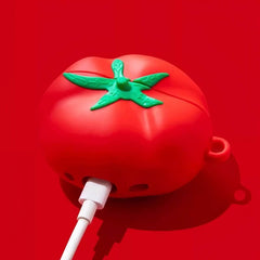 Red Tomato-Themed Silicone AirPods Case 3″ - Cute and Funny