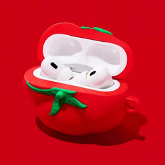 Red Tomato-Themed Silicone AirPods Case 3″ - Cute and Funny