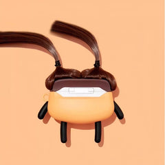 Silicone AirPods Case - 3″ Amber - Pouty Lips Braided Girl Design