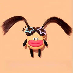 Silicone AirPods Case - 3″ Amber - Pouty Lips Braided Girl Design