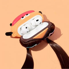 Silicone AirPods Case - 3″ Amber - Pouty Lips Braided Girl Design