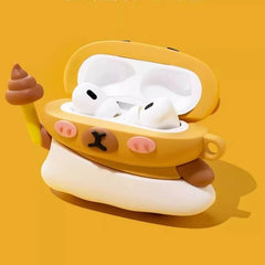 Silicone AirPods Case - Amber 3″ Capybara Design - Cute and Funny