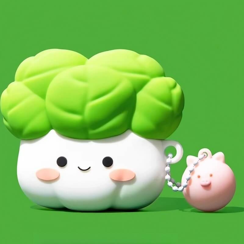 Silicone AirPods Case - Green Cabbage 3" Cute and Funny