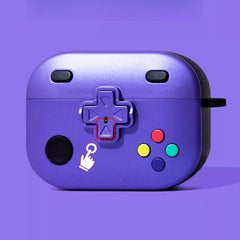 Silicone AirPods Case 1″ - Purple Game Console Design, Cute and Funny