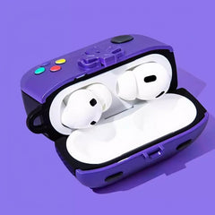 Silicone AirPods Case 1″ - Purple Game Console Design, Cute and Funny