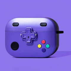 Silicone AirPods Case 1″ - Purple Game Console Design, Cute and Funny