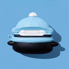 Silicone AirPods Case 3″ - Blue Scarf and Hat Penguin Design, Cute and Funny