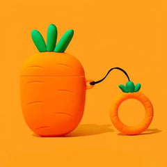 Silicone AirPods Case 3″ - Orange Carrot Design, Cute and Funny