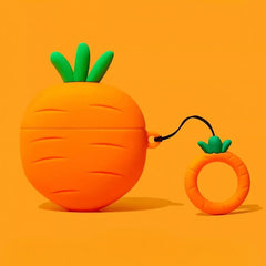 Silicone AirPods Case 3″ - Orange Carrot Design, Cute and Funny