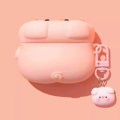 Silicone AirPods Case 3″ - Pink Pig Theme, Cute and Funny