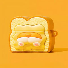 Silicone AirPods Case 3″ - Yellow Corgi Butt Toast Design - Cute and Funny