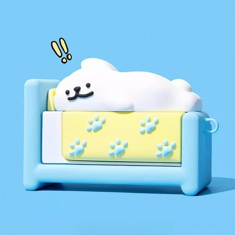 Silicone AirPods Case Blue - Cute Puppy Theme 12″