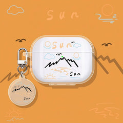 Transparent Silicone AirPods Case - Moon Theme Minimalist Design 5.5″