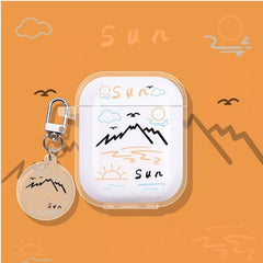 Transparent Silicone AirPods Case - Moon Theme Minimalist Design 5.5″