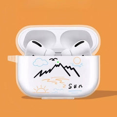 Transparent Silicone AirPods Case - Moon Theme Minimalist Design 5.5″