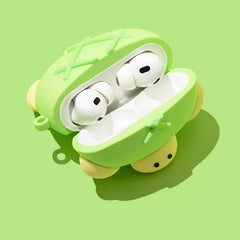 Turtle Themed AirPods Case - Green Silicone, Cute & Funny