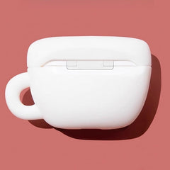 White Silicone AirPods Case 3″ - Coffee Cup Design - Cute and Funny