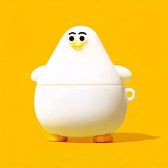 White Silicone AirPods Case 3″ - Cute Seagull Theme