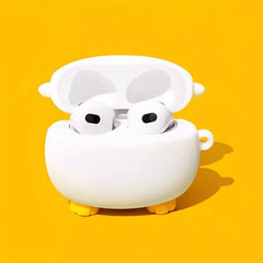 White Silicone AirPods Case 3″ - Cute Seagull Theme
