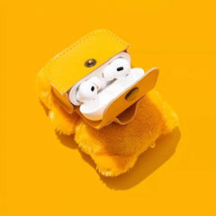 Yellow Big Bear 8″ Plush AirPods Case - Cute, Funny