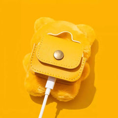 Yellow Big Bear 8″ Plush AirPods Case - Cute, Funny