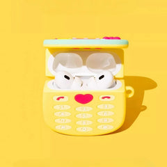 Yellow Silicone 6″ AirPods Case - Phone and Makeup Mirror Theme, Cute Funny Design