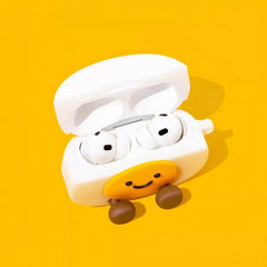 Yellow Silicone AirPods Case - 3″ Cute Smiley Face Egg Theme
