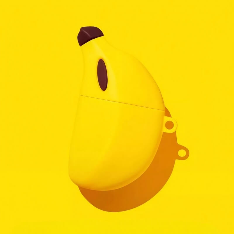 Yellow Silicone AirPods Case - Banana Theme - 6″ Cute and Funny Design