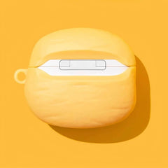Yellow Silicone AirPods Case 3″ - Cartoon Smiley Face Potato Pendant