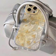 Yellow TPU iPhone 16 Pro Max Case with Floral Flower Pattern