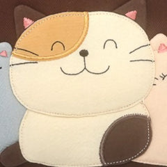 Cute Cotton Cat-themed Kawaii Handbag Casual and Phone Bag - Deep Blue